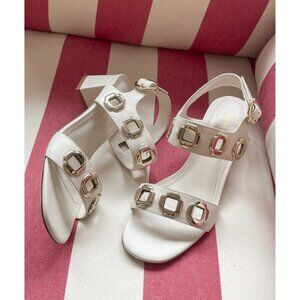 Larroudé Milan Sandal In Ivory Leather